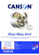 Альбом для акварели ARTIST MIX MEDIA 300г/кв.м (А4) 210х297мм 25л. склейка хлопок 60%