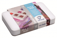 Набор красок акварельных VAN GOGH PINK&VIOLET 12 кювет по 1,3мл+кисть в пластиковой упаковке